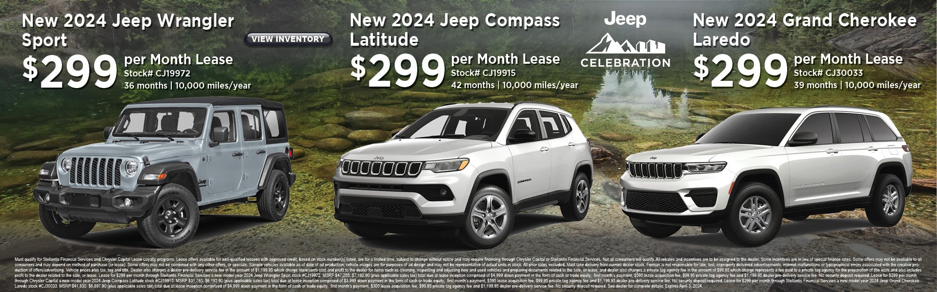 March Leases on New Jeep Wrangler, Compass & Grand Cherokee